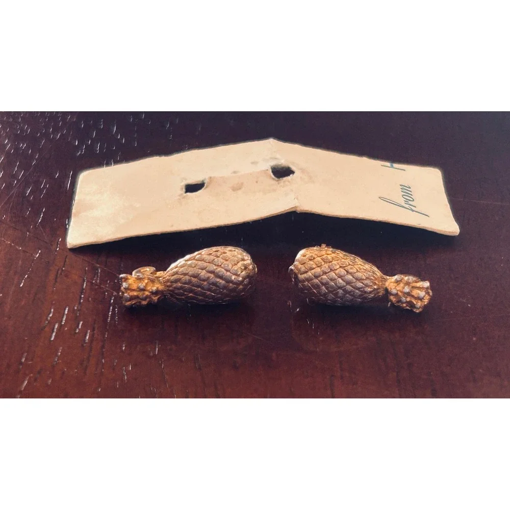 Vintage Hawaii Souvenir Pineapple Scatter Pins Gold Tone Small Tropical Tiki‎